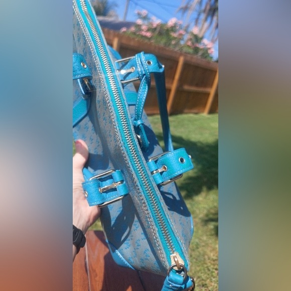 EUC.
Vintage Dooney & Bourke Blue Monogram Satchel - Picture 3 of 8